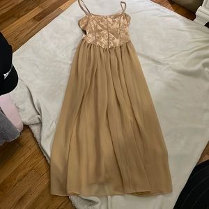 Vintage Victoria’s Secret Dress / beautiful gold embroidered top and sheer skirt